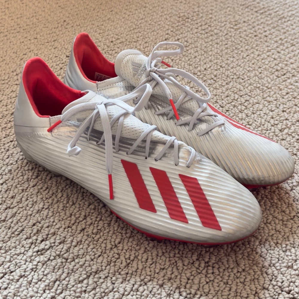 Adidas X 19.2 FG Silver Hi Res Red Men’s Soccer Cleats Size 9